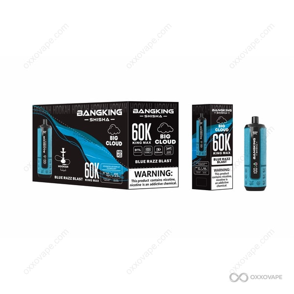 Bang King Shisha 60000 Blue Razz Blast flavor 60K puffs disposable vape