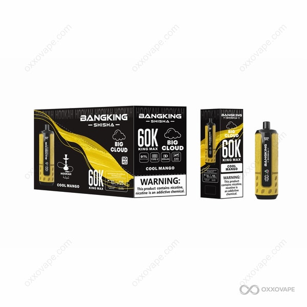Bang King Shisha 60000 Cool Mango flavor 60K puffs rechargeable disposable vape