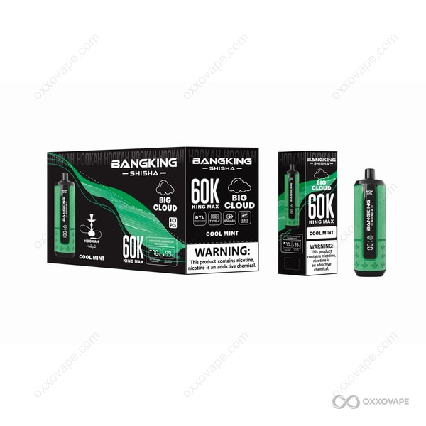 Bang King Shisha 60000 Cool Mint flavor 60K puffs DTL disposable vape