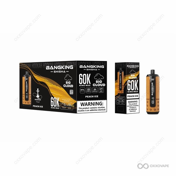 Bang King Shisha 60000 Peach Ice flavor 60K puffs icy disposable vape