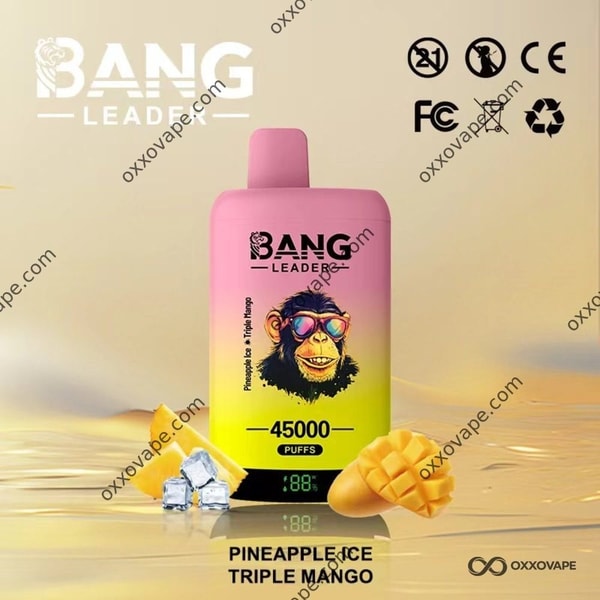 Bang Leader 45000 Einweg-Vape-45K-Puffs mit Ananas-Eis und dreifachem Mango-Dual-Geschmack