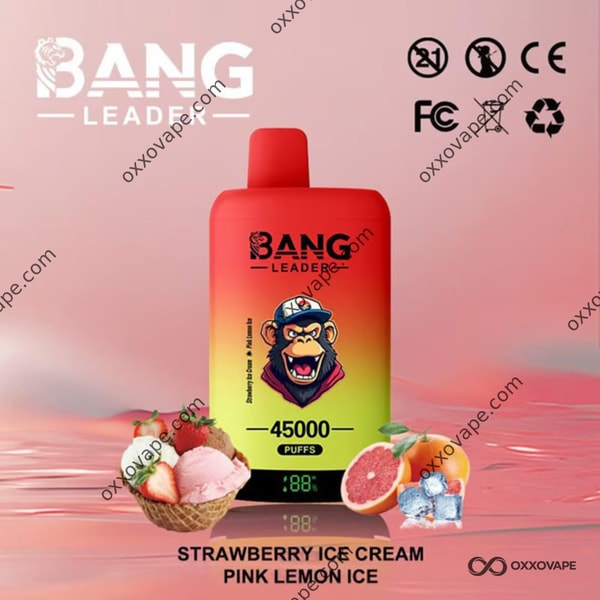 Bang Leader 45000 Einweg-Vape-45K-Puffs mit Erdbeereis und rosa Zitroneneis mit zwei Geschmacksrichtungen