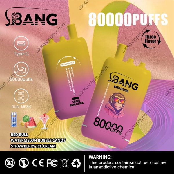 Bang Leader 80000 80K Puffs Disposable Vape Red Bull Watermelon Bubble Candy Strawberry Ice Cream flavor