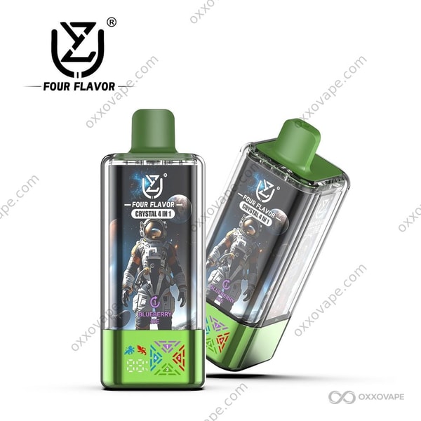 UZY Crystal 100000 Combo Pack 5 packaging with Blueberry Ice, Mango Peach Apricot, Kiwi Passion Fruit Guava, and White Peach Razz flavors