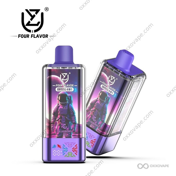 UZY Crystal 100000 disposable vape Combo Pack 3 packaging showing Blueberry Ice, Strawberry Banana, Two Apple, and Skittles flavors