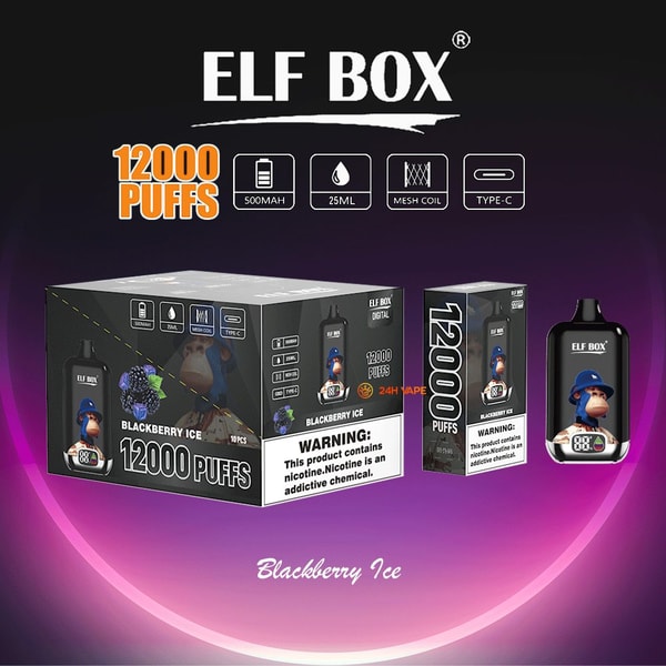 ELF BOX Digital 12000 Blackberry Ice Disposable Vape — Jammy Blackberry Menthol