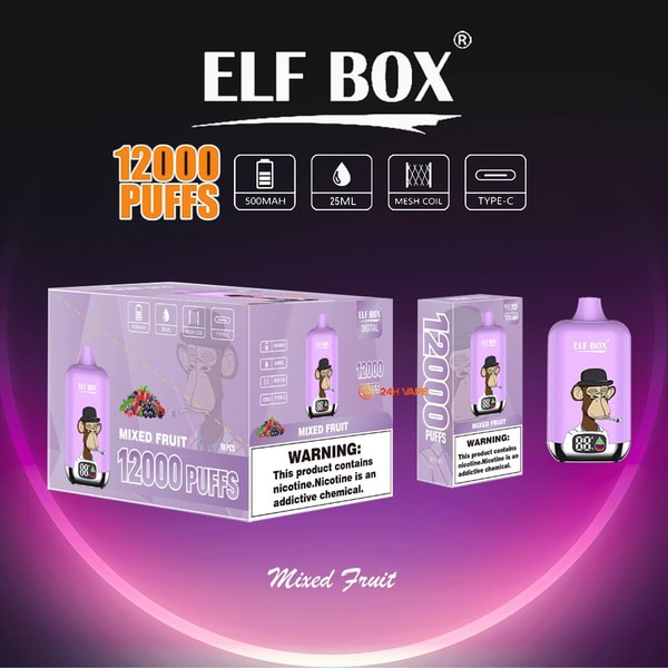 ELF BOX Digital 12000 Mixed Fruit Disposable Vape — Tropical Multi-Fruit Blend