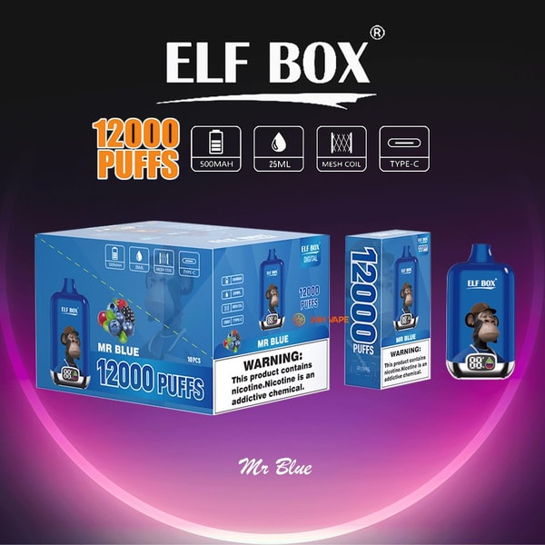 ELF BOX Digital 12000 Mr Blue Disposable Vape — Dark Multi-Berry Blend