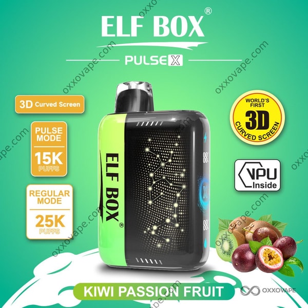 ELF BOX Pulse X 25000 Kiwi Passion Fruit tropical flavor 25K puffs disposable vape
