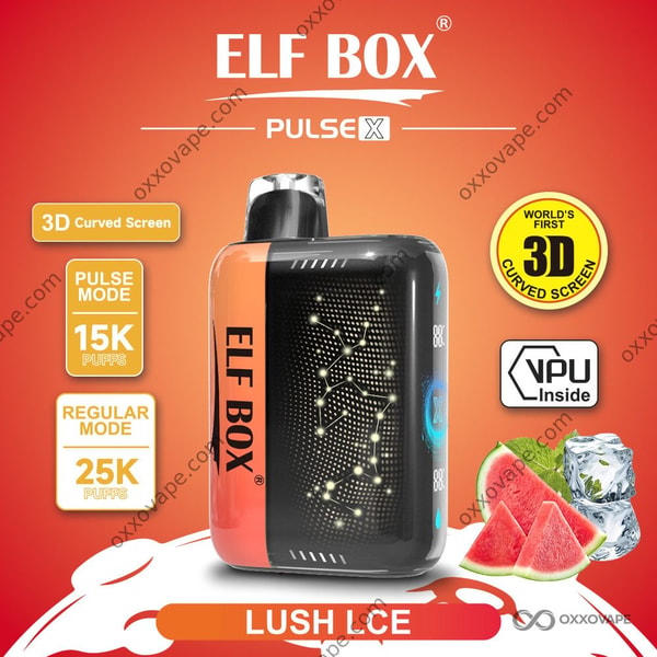 ELF BOX Pulse X 25000 Lush Ice watermelon menthol disposable vape 25000 puffs