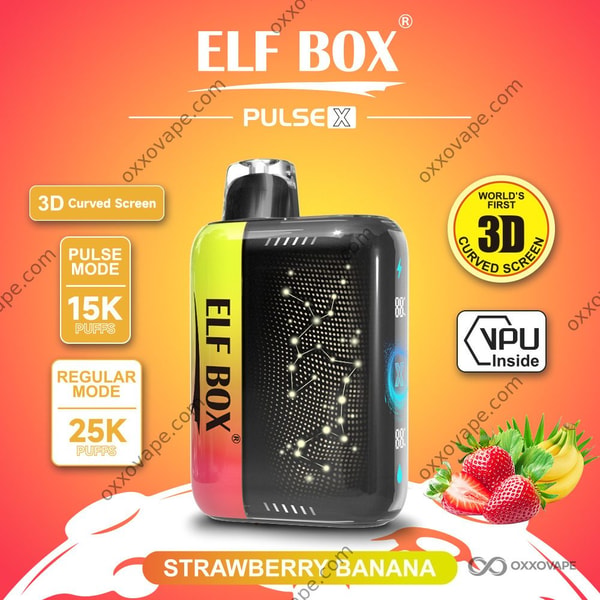 ELF BOX Pulse X 25000 Strawberry Banana creamy fruit disposable vape 25000 puffs