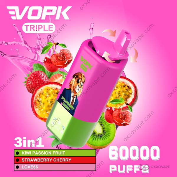 Vopk Triple 60000 Kiwi Passion Fruit Strawberry Cherry Love66 ízkombinációs termékdoboz