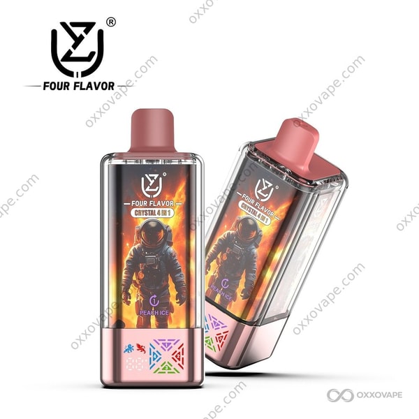 UZY Crystal 100000 vape Combo Pack 2 box with Peach Ice, Blueberry Cherry, Energy Drink, and Watermelon Lychee flavor labels