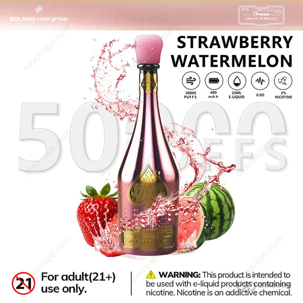 Solaris ARMAND DE BRIGNAC Champagne 50000 Strawberry Watermelon flavor rechargeable pod