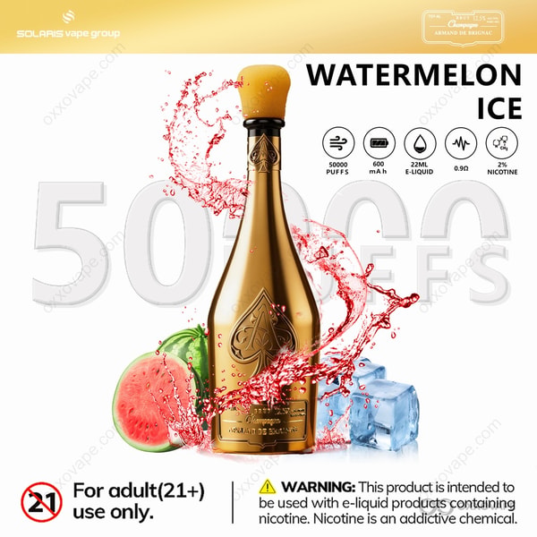 Solaris ARMAND DE BRIGNAC Champagne 50000 Watermelon Ice flavor 50000 puffs pod