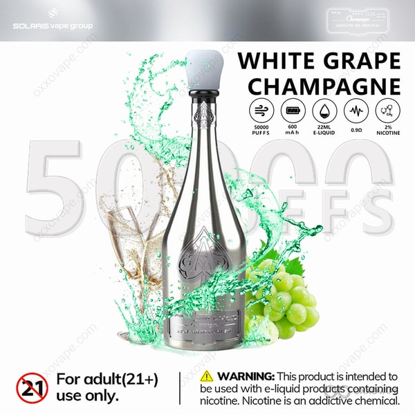 Solaris ARMAND DE BRIGNAC Champagne 50000 White Grape Champagne flavor luxury pod system