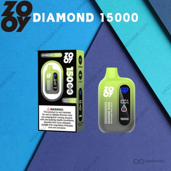 ZOOY Diamond 15000 Kiwi Passion Fruit Guava tropical disposable vape 15000 puffs