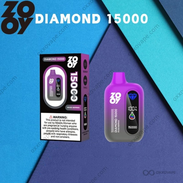 ZOOY Diamond 15000 Mixed Berries disposable vape multi-berry blend 15000 puffs rechargeable
