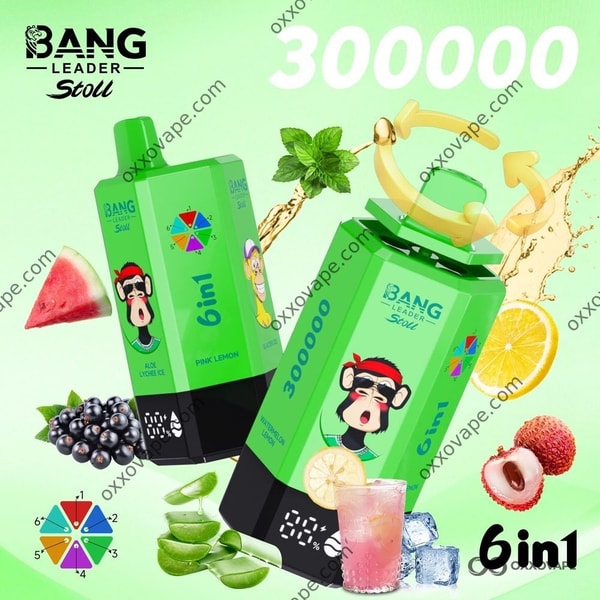 Verpakkingsdoos voor de smaakverpakking Aloe Lychee Ice Pink Lemon van de Bang Leader Stoll 300000 vape