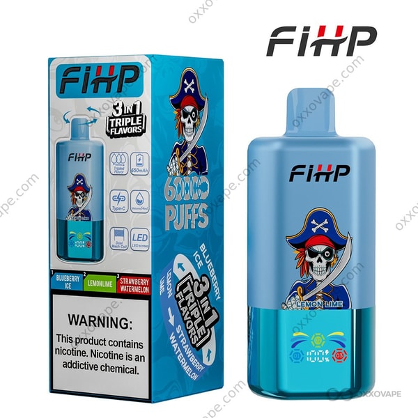 FIHP 60000 box art for Blueberry Ice Lemon Lime Strawberry Watermelon flavor set