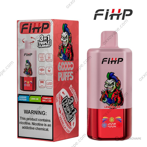 FIHP 60000 packaging for Blueberry Raspberry Lemon Lime Strawberry Vanilla Coke combo