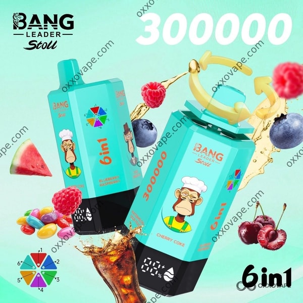 Verpakkingsdoos voor de smaakverpakking Cherry Coke Blueberry Raspberry van de Bang Leader Stoll 300000 vape