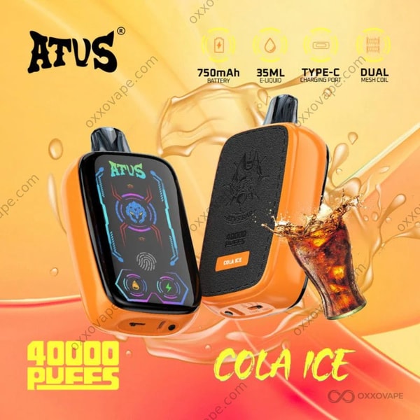 Dark brown and red ATVS 40000 box showing cola bottle graphic with icy frost lettering