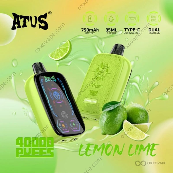 Yellow and green ATVS 40000 box with lemon and lime slice artwork and frost graphic