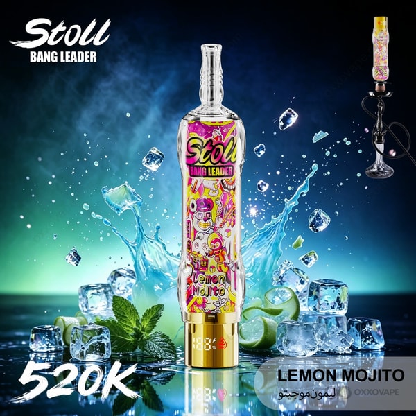 Lemon Mojito flavor packaging of Bang Leader Stoll 520000 with lemon and mint design elements.