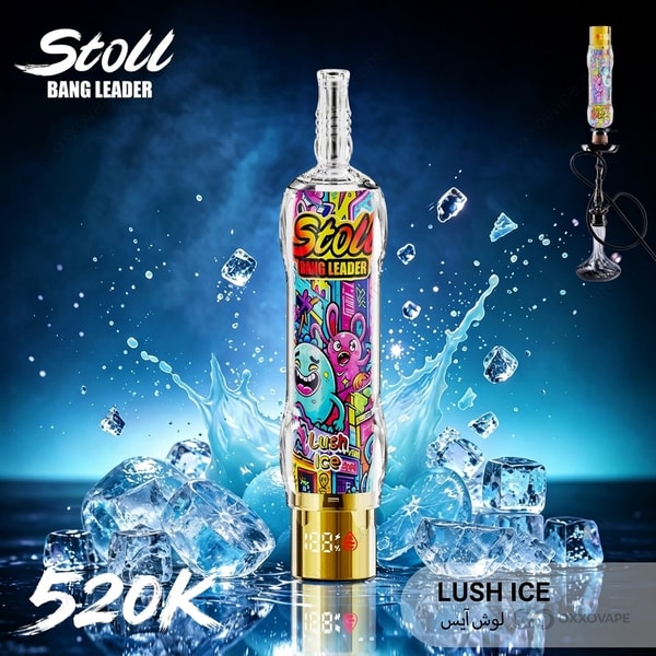 Lush Ice flavor packaging of Bang Leader Stoll 520000 with watermelon slice and menthol frost.