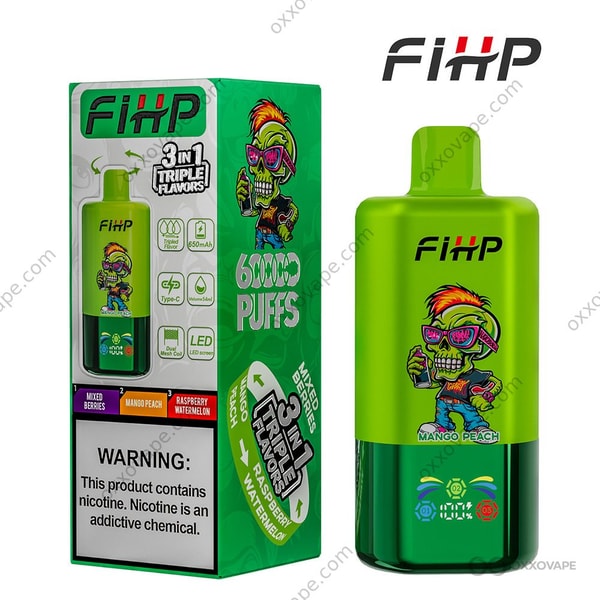 FIHP 60000 box art for Mixed Berries Mango Peach Raspberry Watermelon flavor combo