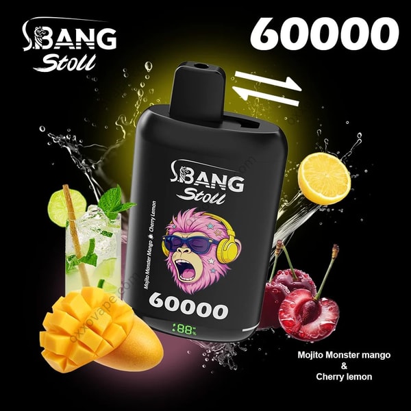 Bang Leader Stoll 60000 box design for Mojito Monster Mango and Cherry Lemon flavor set