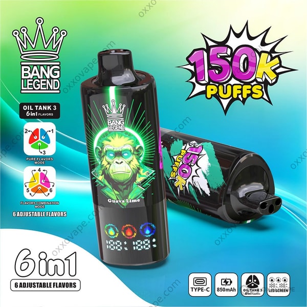 Bang Legend 150000 box art with tropical passion fruit and lime slice graphics