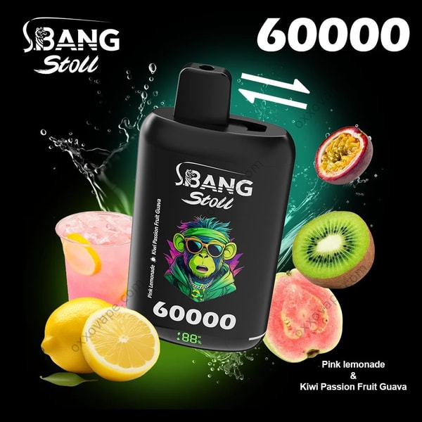 Bang Leader Stoll 60000 box for Pink Lemonade and Kiwi Passion Fruit Guava dual flavor