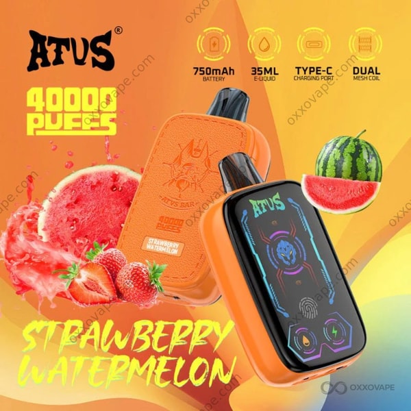 Pink and green ATVS 40000 box depicting strawberry and watermelon slices with frost overlay