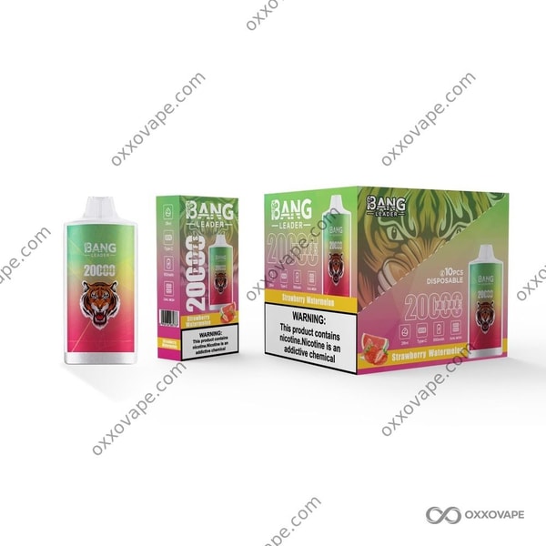 Strawberry Watermelon flavor box for Bang Leader 20000 vape with fruit graphics on packaging