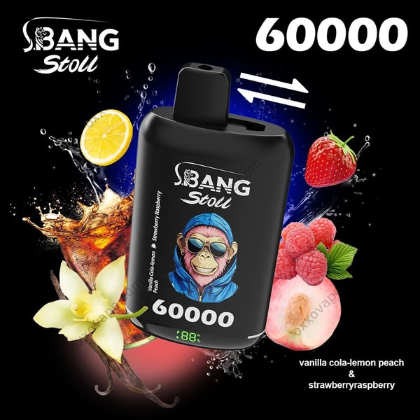 Bang Leader Stoll 60000 packaging for Vanilla Cola Lemon Peach Strawberry Raspberry flavor set