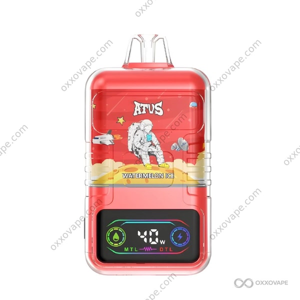 Watermelon Ice flavor box for ATVS 30000 vape with red green watermelon slice artwork