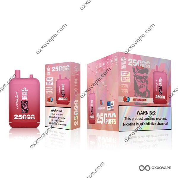 Opakowanie o smaku Watermelon Ice do jednorazowego waporyzatora Bang King 25000 z motywem lodowego arbuza