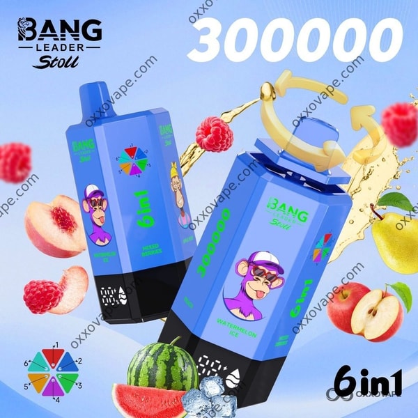 Retaildoos voor de smaakverpakking Watermelon Ice Mixed Berries van de Bang Leader Stoll 300000 vape