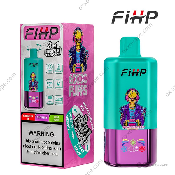 FIHP 60000 box for Watermelon Ice Peach Berry Triple Melon flavor combination
