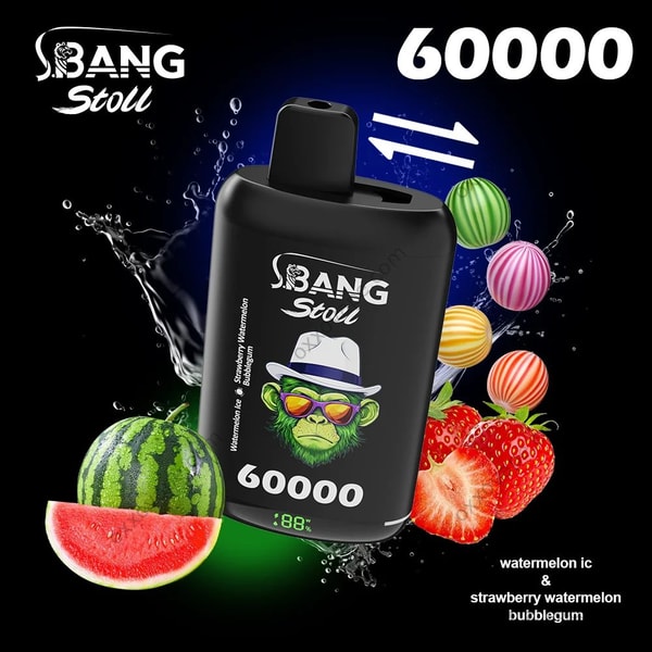 Bang Leader Stoll 60000 packaging box for Watermelon Ice and Strawberry Watermelon Bubblegum dual flavor