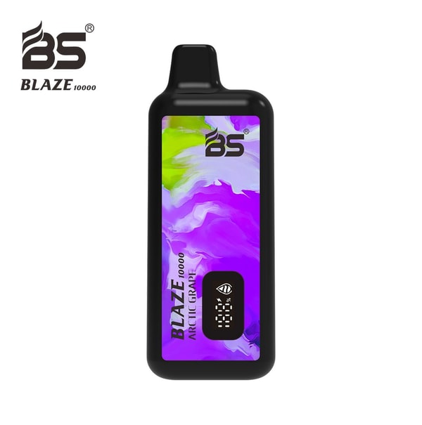 Purple and blue packaging box for Arctic Grape flavor of BREZE STIIK BS Blaze 10000 vape