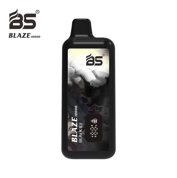 Black and silver packaging box for Black Ice flavor of BREZE STIIK BS Blaze 10000 vape