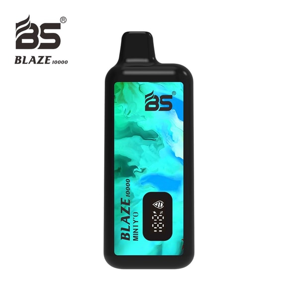 Green and white packaging box for Minty O flavor of BREZE STIIK BS Blaze 10000 vape