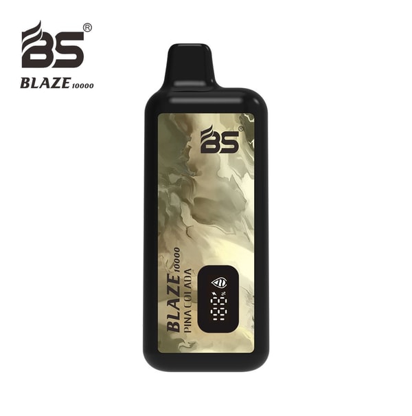 Yellow and brown packaging box for Pina Colada flavor of BREZE STIIK BS Blaze 10000 vape