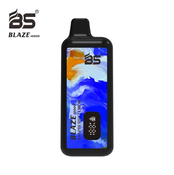 Pink and yellow packaging box for Raspberry Lemon flavor of BREZE STIIK BS Blaze 10000 vape