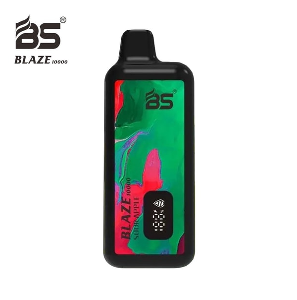Green packaging box for Sour Apple flavor of BREZE STIIK BS Blaze 10000 vape