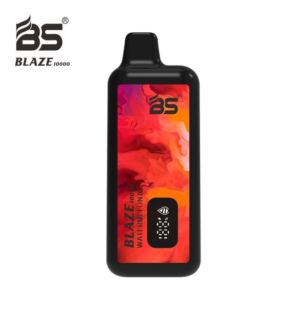 Pink and green packaging box for Watermelon Ice flavor of BREZE STIIK BS Blaze 10000 vape