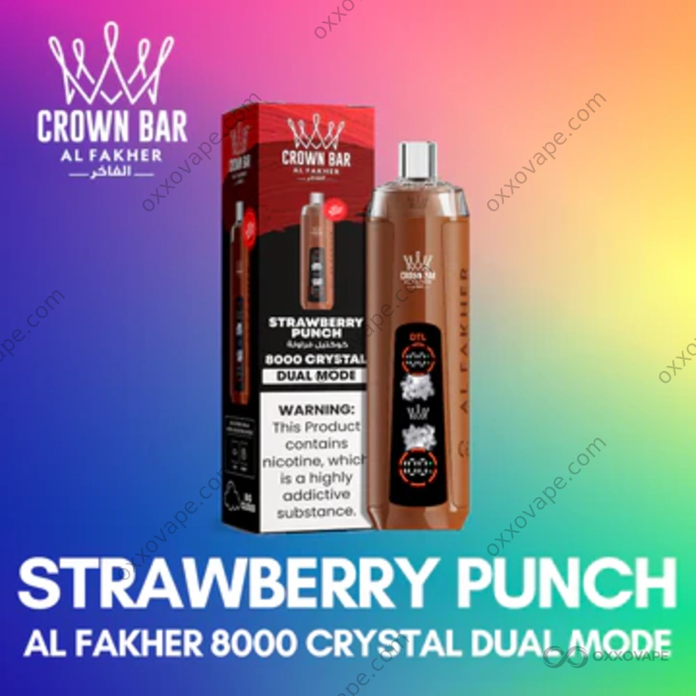 AL FAKHER Crystal 8000 Puffs Disposable Vape | Dual Mode Eco & Boost +  Smart Screen | Premium Mesh Coil Vape | EU Warehouse